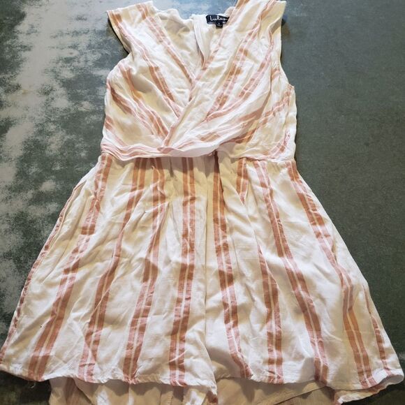 Lulu's Carousel Ride White and Pink Striped Romper sz Small - Picture 4 of 4